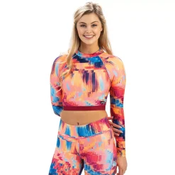 Women's Dolfin Uglies Revibe Print Crop Rash Guard