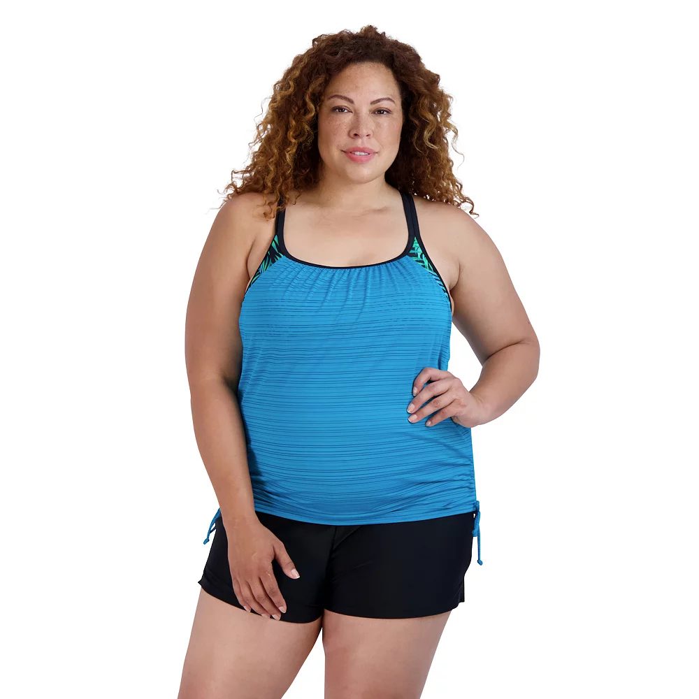 Plus Size ZeroXposur Ruched Tankini Top