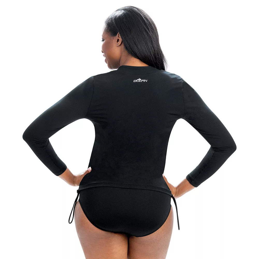 Plus Size Dolfin Aquashape Ruched-Side Rash Guard - Image 2