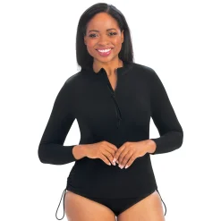 Plus Size Dolfin Aquashape Ruched-Side Rash Guard