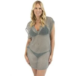 Women's Jordan Taylor Herringbone Sheer Swim Cover-Up Tunic