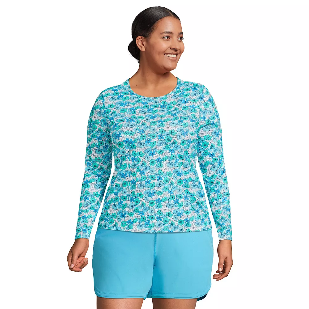 Plus Size Lands' End UPF 50 Long Sleeve Rash Guard