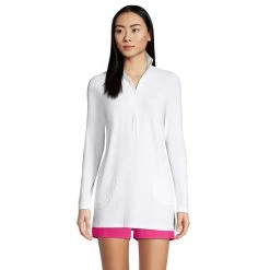 Petite Lands' End 1/4-Zip UPF 50 Rash Guard Cover-Up