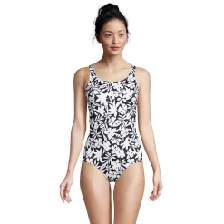 Petite Lands' End Tugless Sporty UPF 50 One-Piece Swimsuit