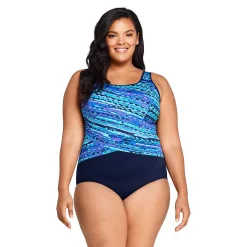 Plus Size Lands' End DDD-Cup Tugless Chlorine Resistant One-Piece Swimsuit