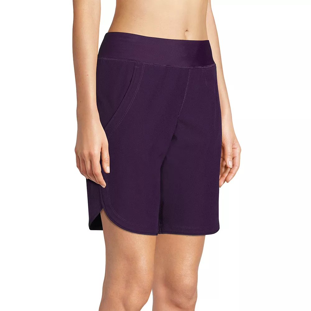 Women's Lands' End Quick Dry Thigh-Minimizer With Panty Swim Long Board Shorts - Image 3