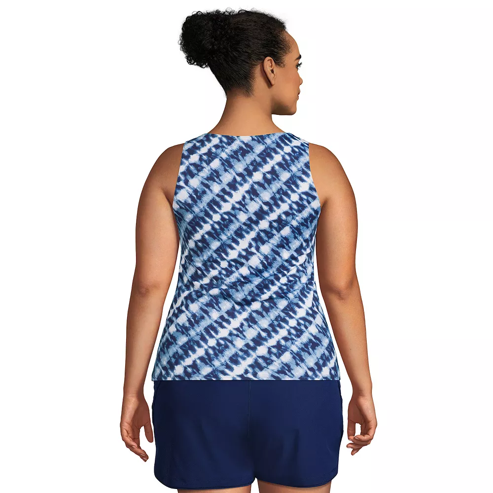 Plus Size Lands' End UPF 50 Bust Minimizer Tankini Top - Image 2