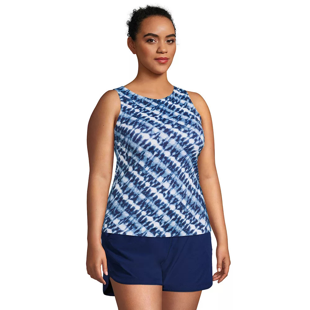 Plus Size Lands' End UPF 50 Bust Minimizer Tankini Top - Image 3