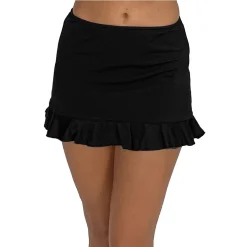 Plus Size A Shore Fit Flounce-Hem Hip Minimizer Swim Skirt