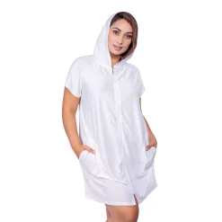 Plus Size Jordan Taylor Hooded Zip-Front Swim Cover-Up