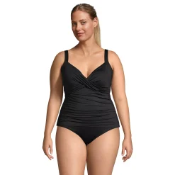Plus Size Lands' End Bust-Enhancer DDD-Cup Tankini Top
