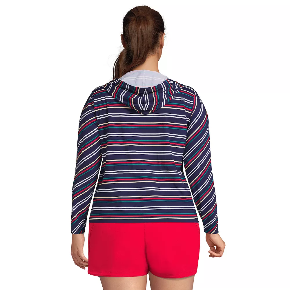 Plus Size Lands' End Hooded Full-Zip UPF 50 Rash Guard - Image 2