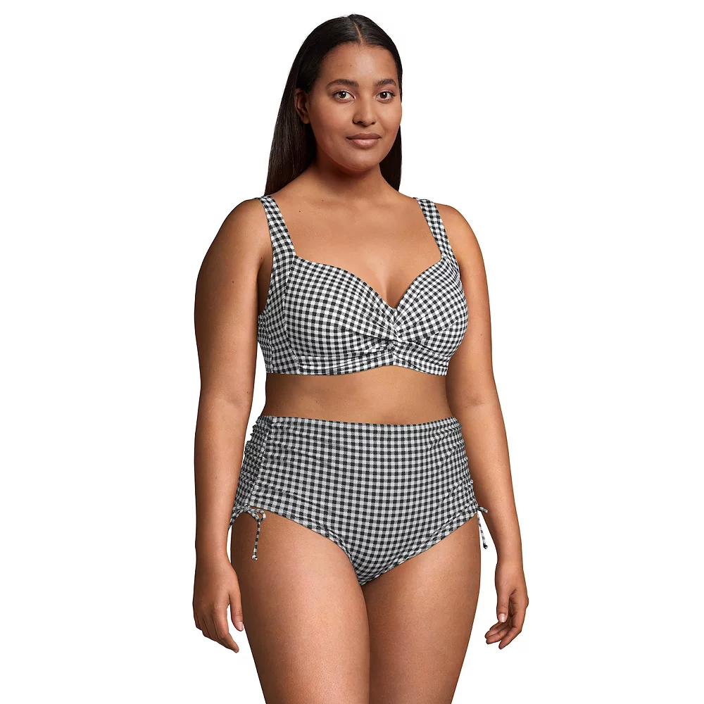 Plus Size Lands' End Women's Twist-Front Underwire DDD-Cup Bikini Top - Image 2