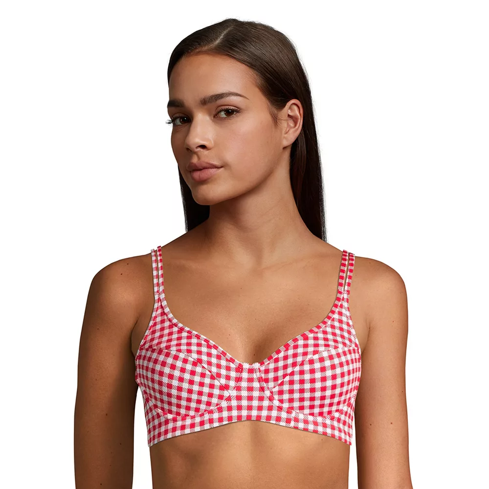 Women's Lands' End UPF 50 Reversible Bust Enhancer Bikini Top