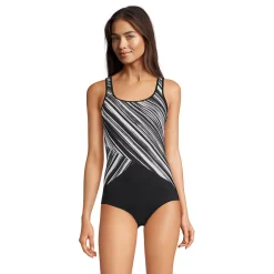 Women's Lands' End Tugless Bust Minimizer One-Piece Swimsuit