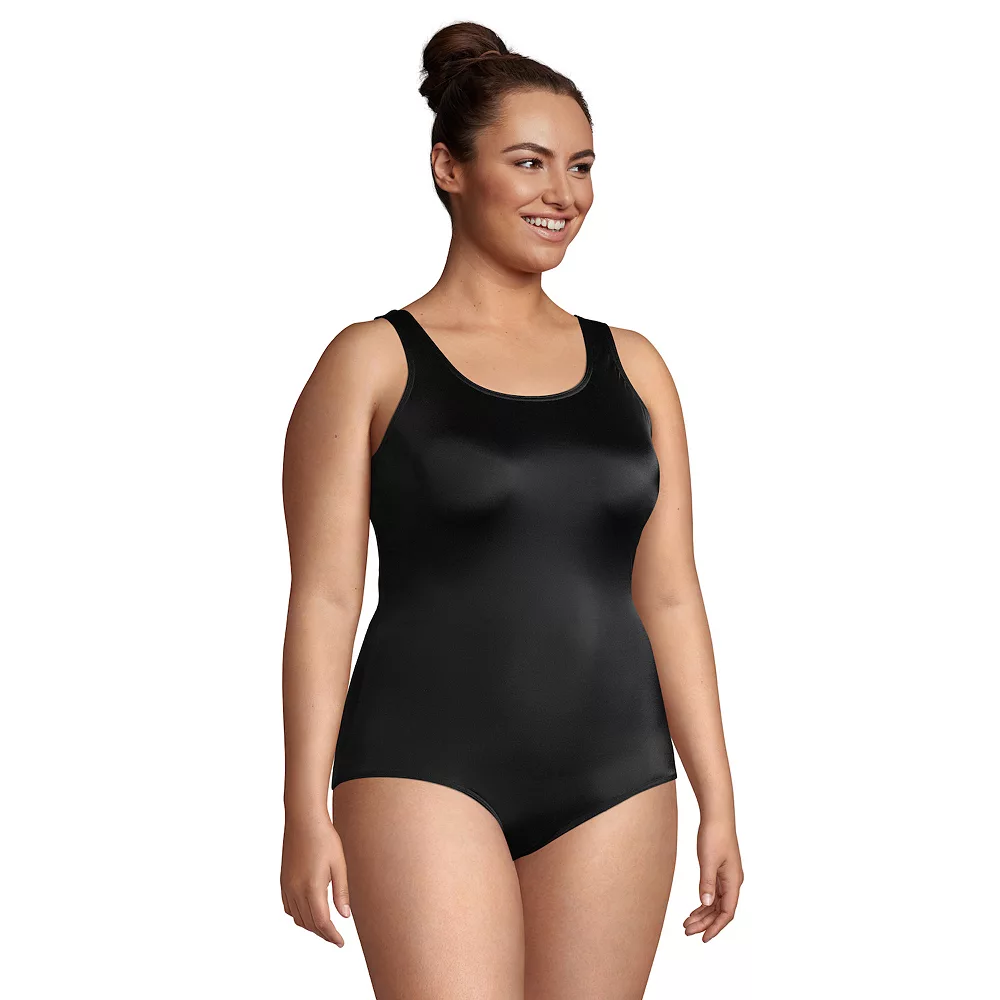 Plus Size Lands' End Tugless Tummy Control Chlorine Resistant One-Piece Swimsuit - Image 2