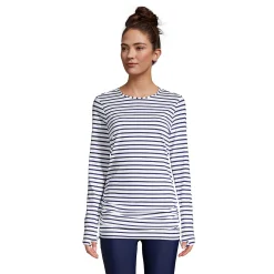 Women's Lands' End UPF 50 Ruched-Side Rash Guard Swim Tunic