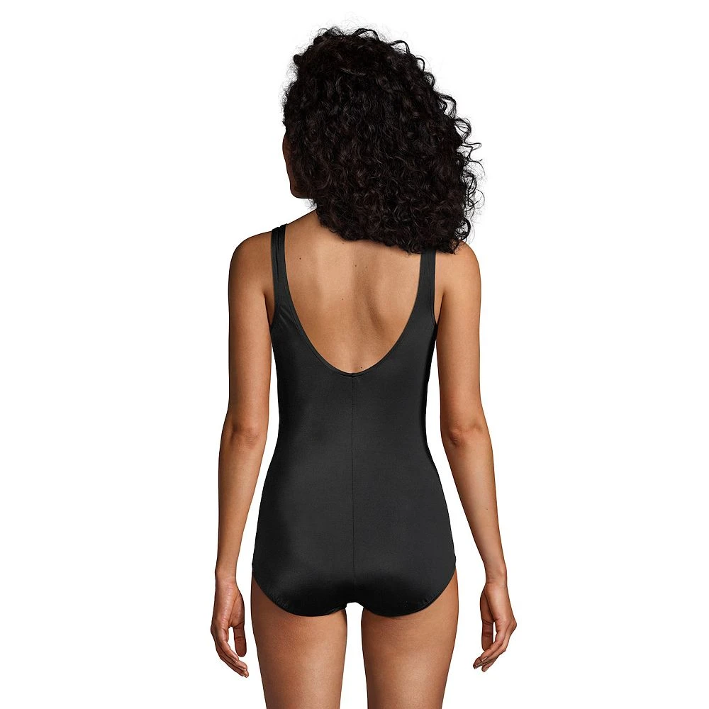 Petite Lands' End Tugless Bust Minimizer Tummy Control One-Piece Swimsuit - Image 2
