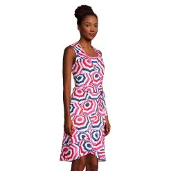 Women's Lands' End Seersucker Ruffle-Hem Swim Cover-Up Wrap Dress