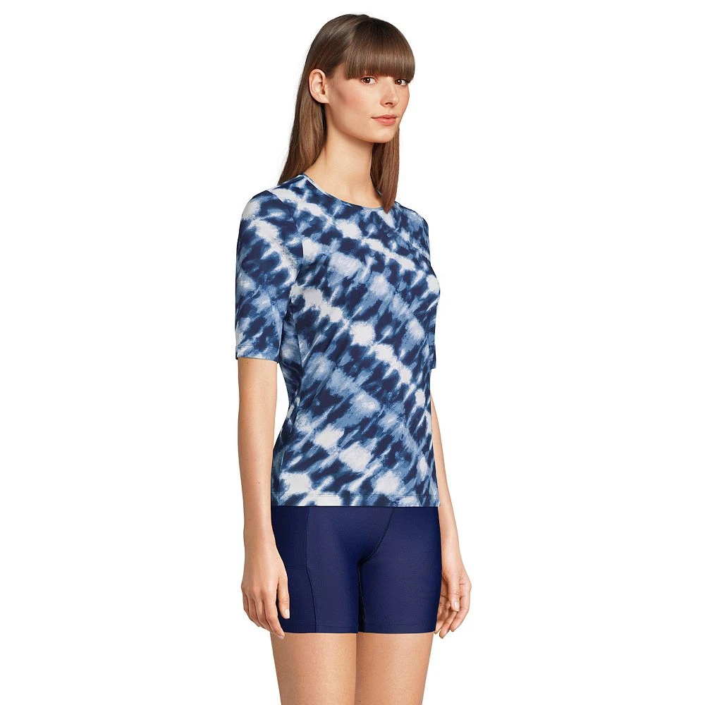 Petite Lands' End UPF 50 Elbow-Sleeve Rash Guard Swim Tee - Image 3
