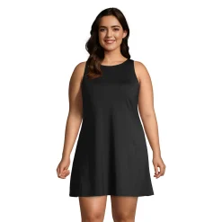 Plus Size Lands' End Chlorine Resistant Swim Cover-up Dress