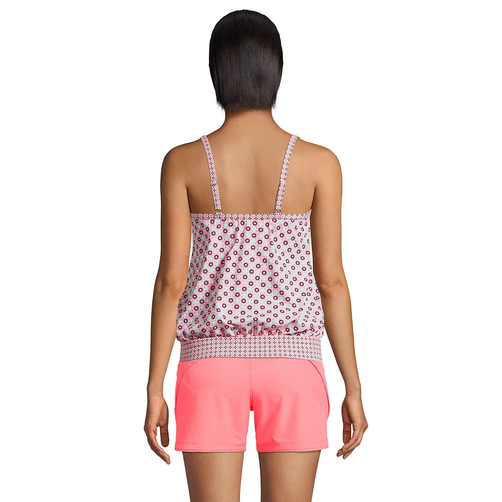 Women's Lands' End D-Cup Bust-Minimizer Blouson Tankini Top - Image 2