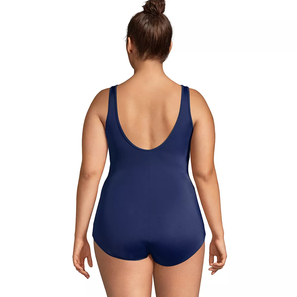 Plus Size Lands' End Tugless Sporty DDD-Cup Chlorine Resistant Bust-Minimizer One-Piece Swimsuit - Image 2