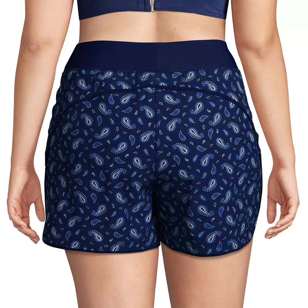 Plus Size Lands' End Quick Dry Thigh-Minimizer Swim Board Shorts - Image 2