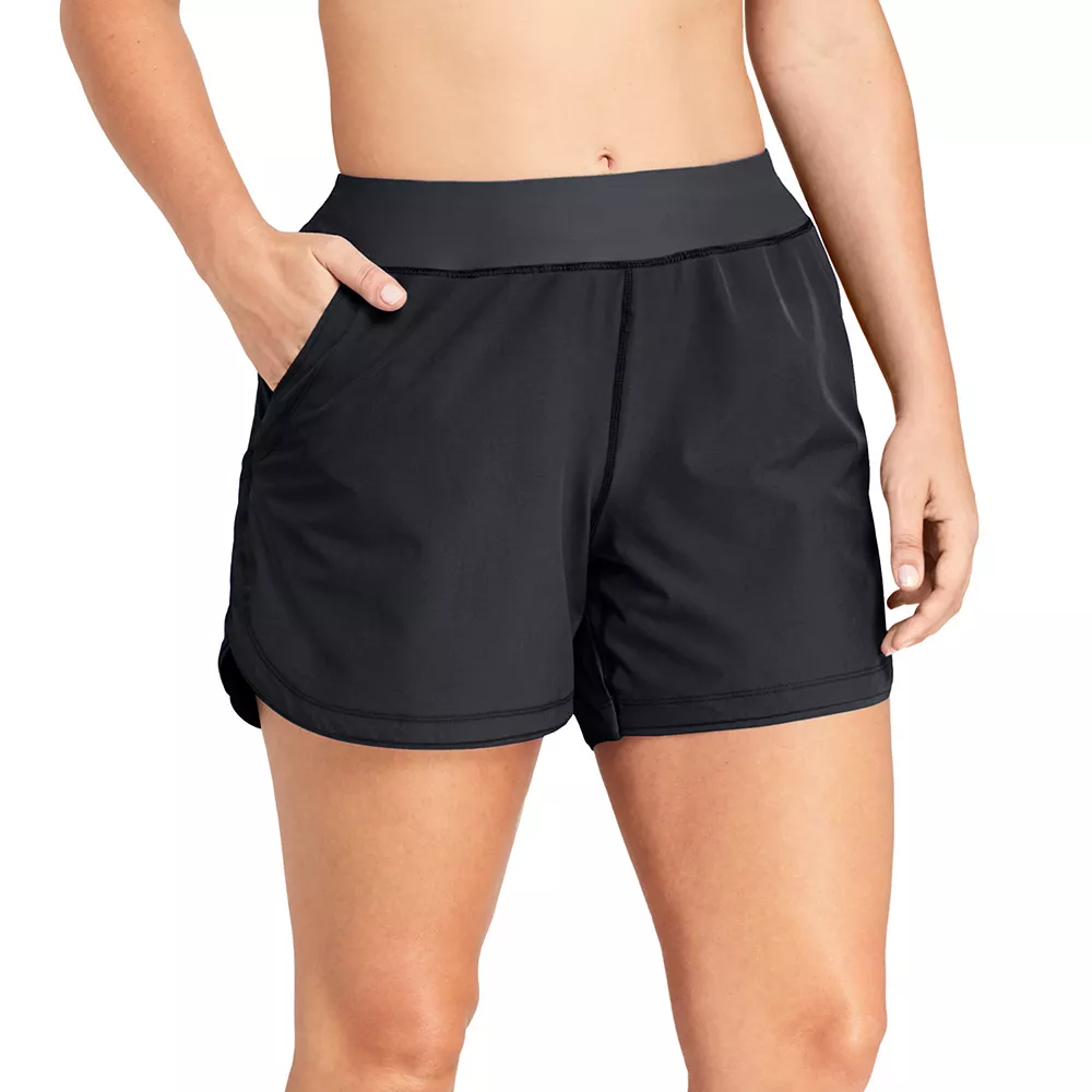 Plus Size Lands' End Quick Dry Thigh-Minimizer Swim Board Shorts