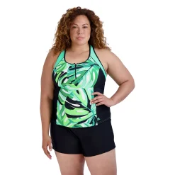 Plus Size ZeroXposur Quartz UPF 30+ Scuba Tankini Top