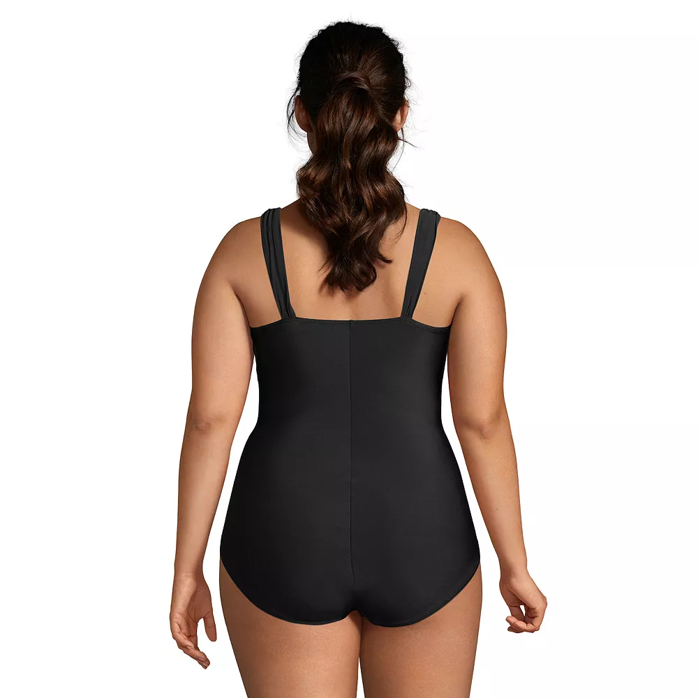 Plus Size Lands' End DDD-Cup SlenderSuit Tummy Control One-Piece Swimsuit - Image 2