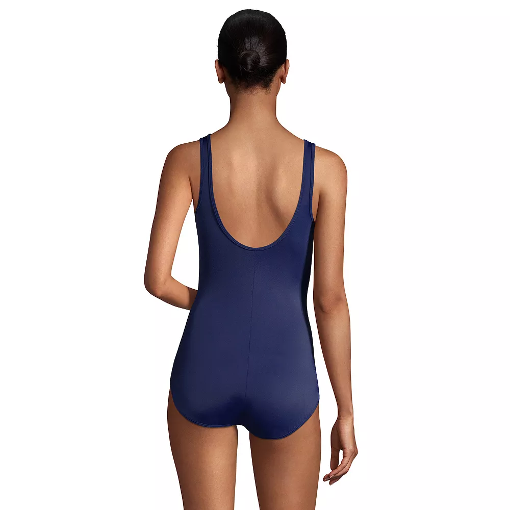 Women's Lands' End Tugless Sporty Tummy Control Print One-Piece Swimsuit - Image 2