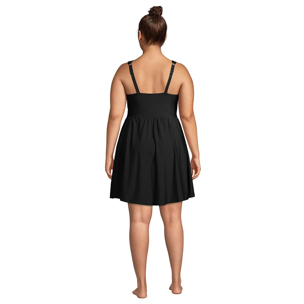 Plus Size Lands' End G-Cup UPF 50 Tummy Control Surplice One-Piece Swimdress - Image 2