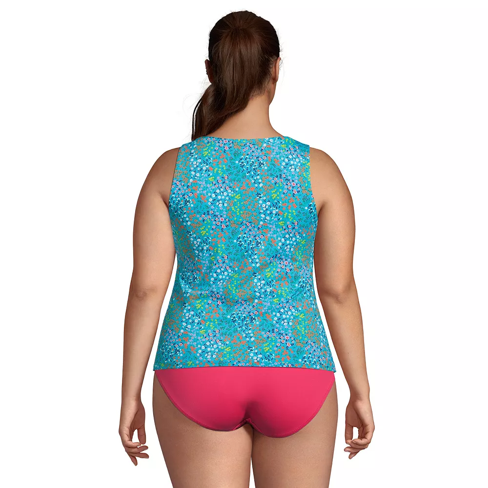Plus Size Lands' End DDD-Cup UPF 50 High Neck Tankini Top - Image 2