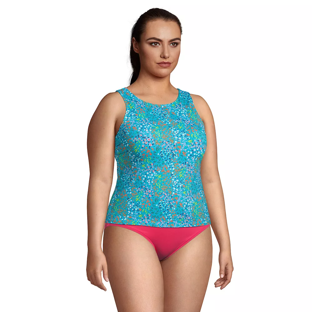 Plus Size Lands' End DDD-Cup UPF 50 High Neck Tankini Top - Image 3