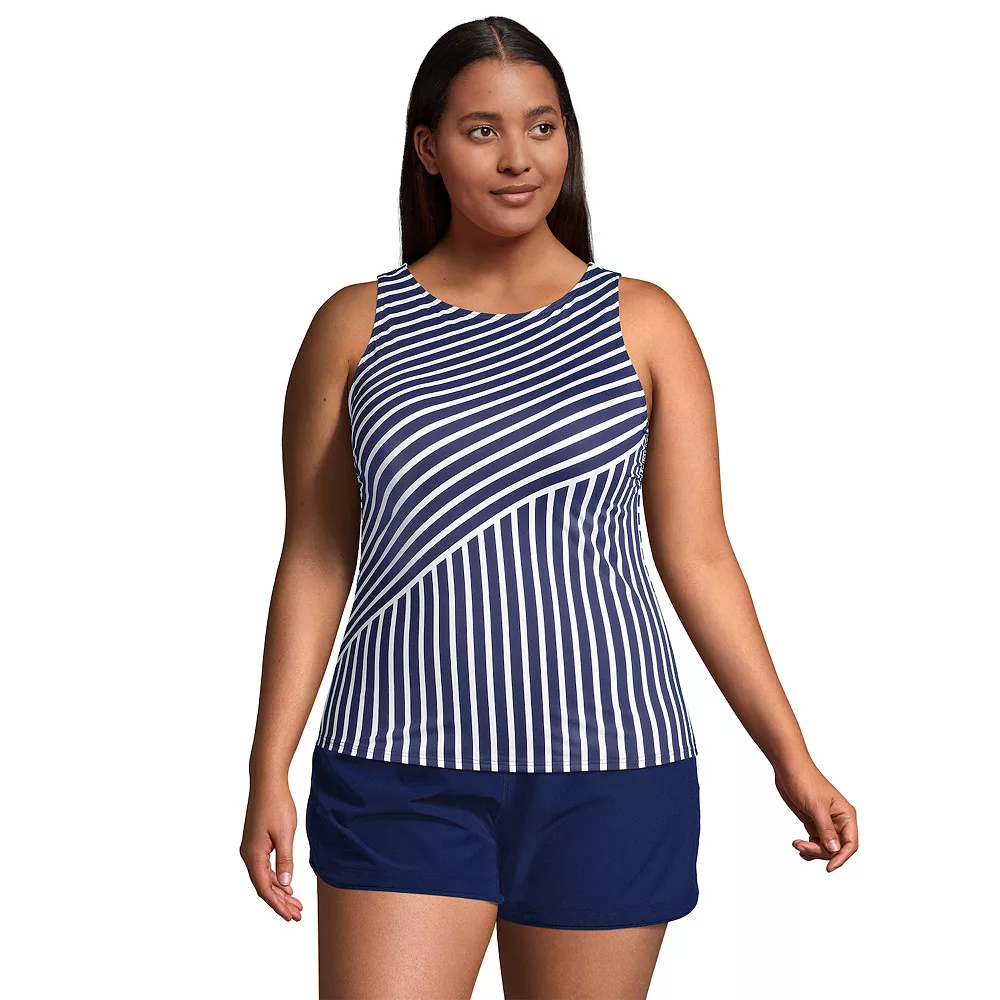 Plus Size Lands' End DDD-Cup UPF 50 High Neck Tankini Top