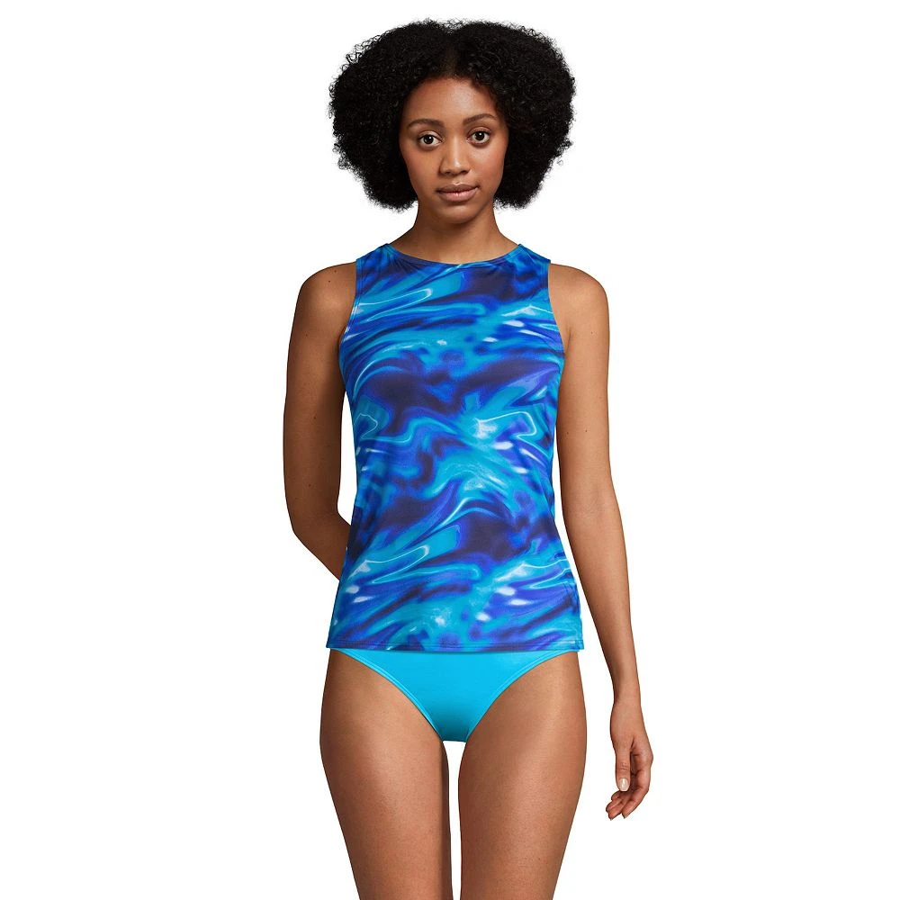 Women's Lands' End DD-Cup UPF 50 High Neck Tankini Top