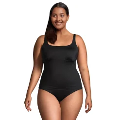 Plus Size Lands' End DD-Cup UPF 50 Squareneck Underwire Tankini Top