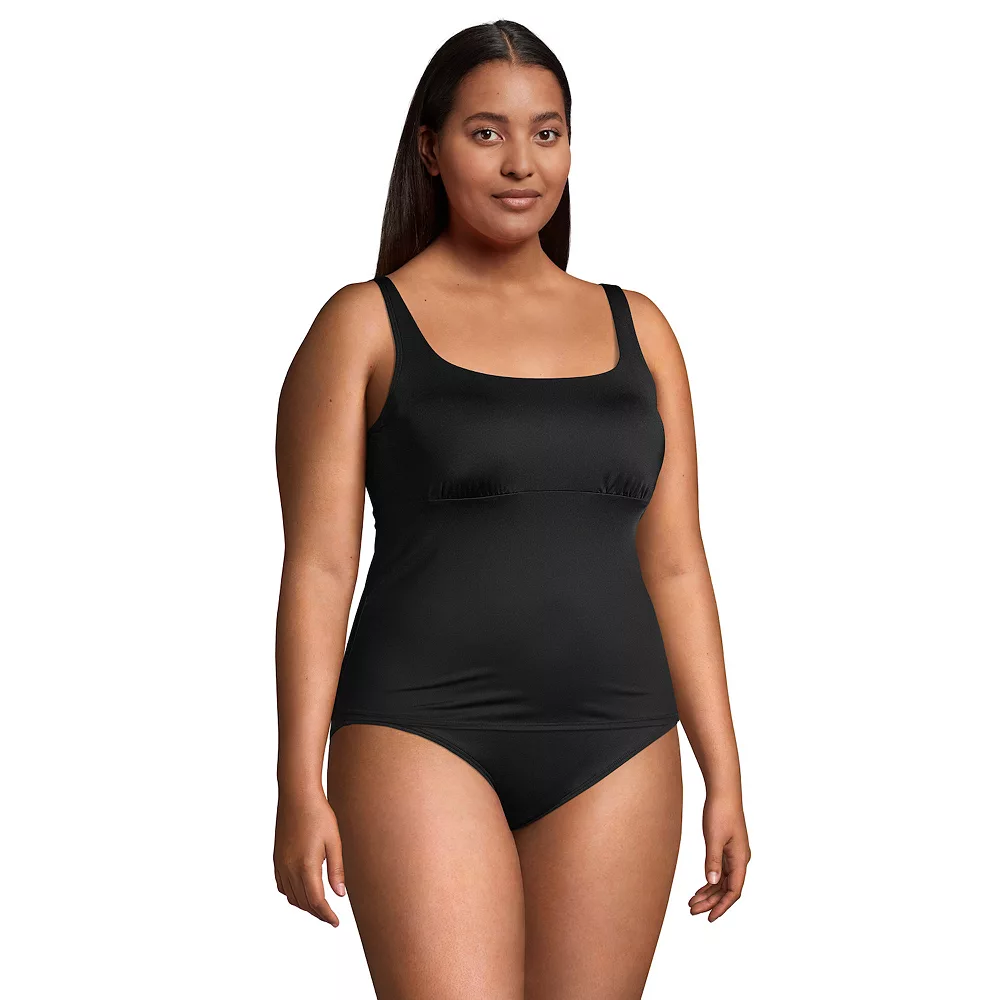 Plus Size Lands' End UPF 50 Tummy Control Squareneck Tankini Top - Image 2