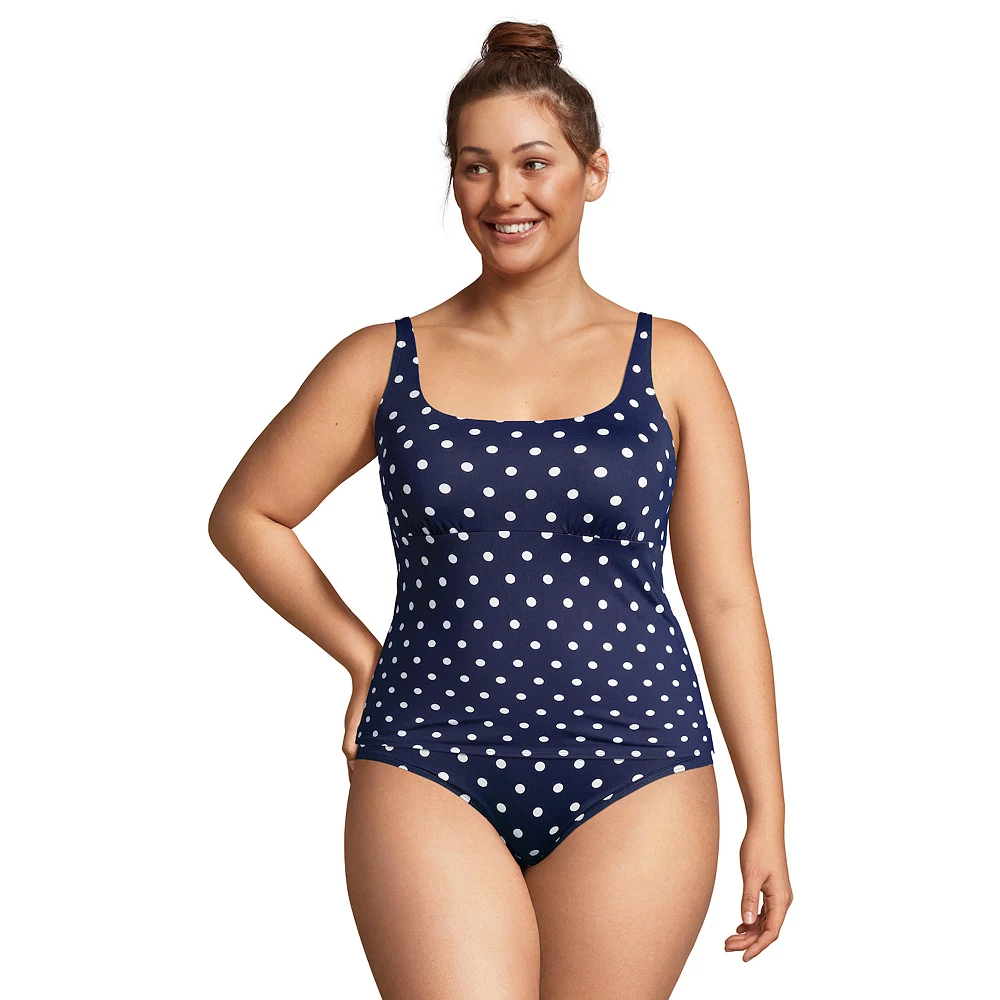 Plus Size Lands' End UPF 50 Tummy Control Squareneck Tankini Top