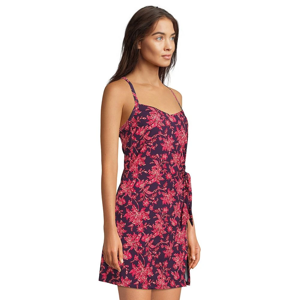 Women's Lands' End Print UPF 50 Sweetheart One-Piece Swim Dress - Image 3