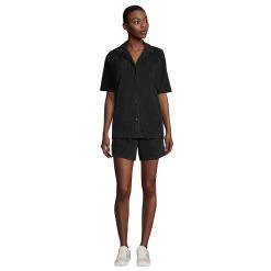 Women's Lands' End Terrycloth Shirt & Shorts Swim Cover-Up Set