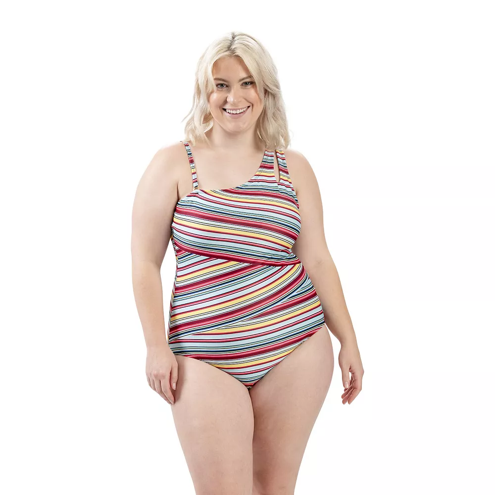 Women's Dolfin Aquashape UPF 50+ Print Asymmetrical One-Piece Swimsuit - Image 3