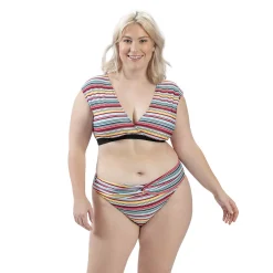 Women's Dolfin Aquashape UPF 50+ Print Cap-Sleeve Bikini Top