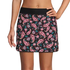 Women's Lands' End Print Comfort Waist UPF 50 Swim Skirt