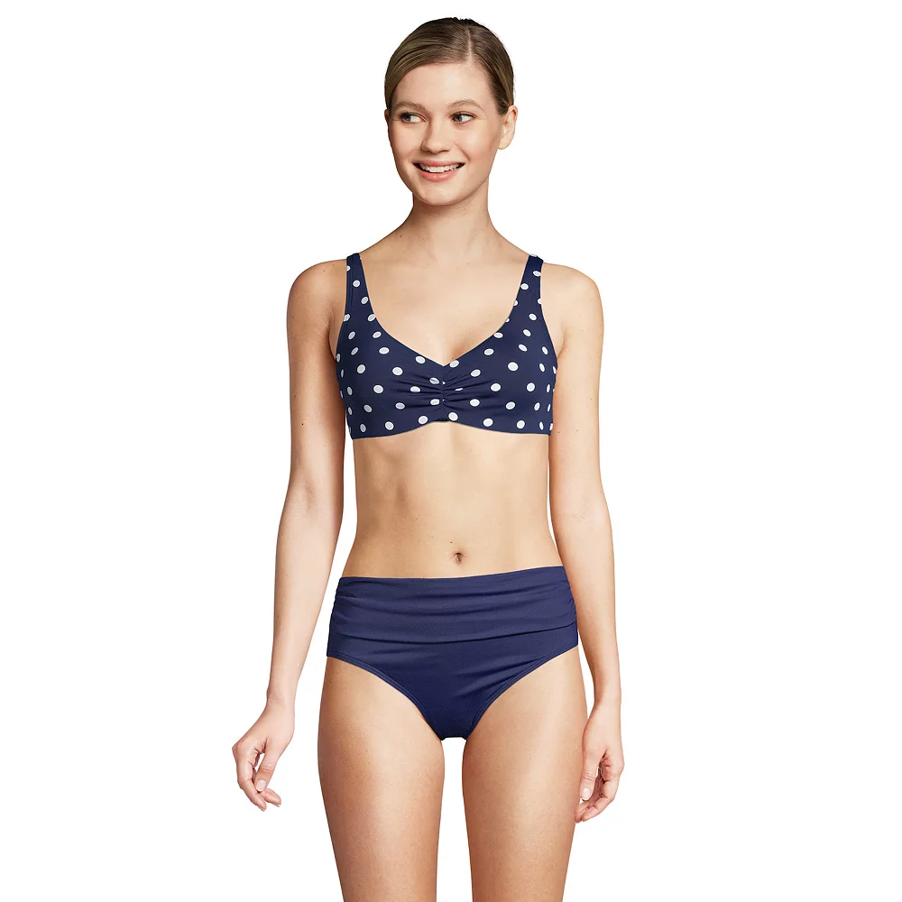 Women's Lands' End DD-Cup UPF 50 V-Neck Bikini Top