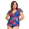 Plus Size Mazu Swim Flounce Sleeve Tankini Top