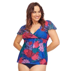 Plus Size Mazu Swim Flounce Sleeve Tankini Top