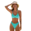 Women's CUPSHE Textured Tie-Back Halter Bikini Top