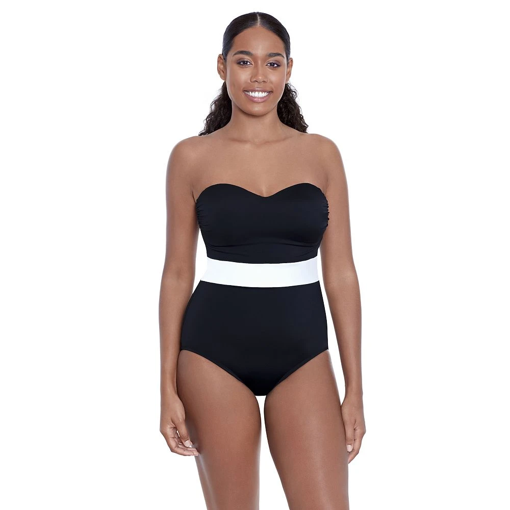 Women's Bal Harbour Colorblock Bandeau One-Piece Swimsuit - Image 4